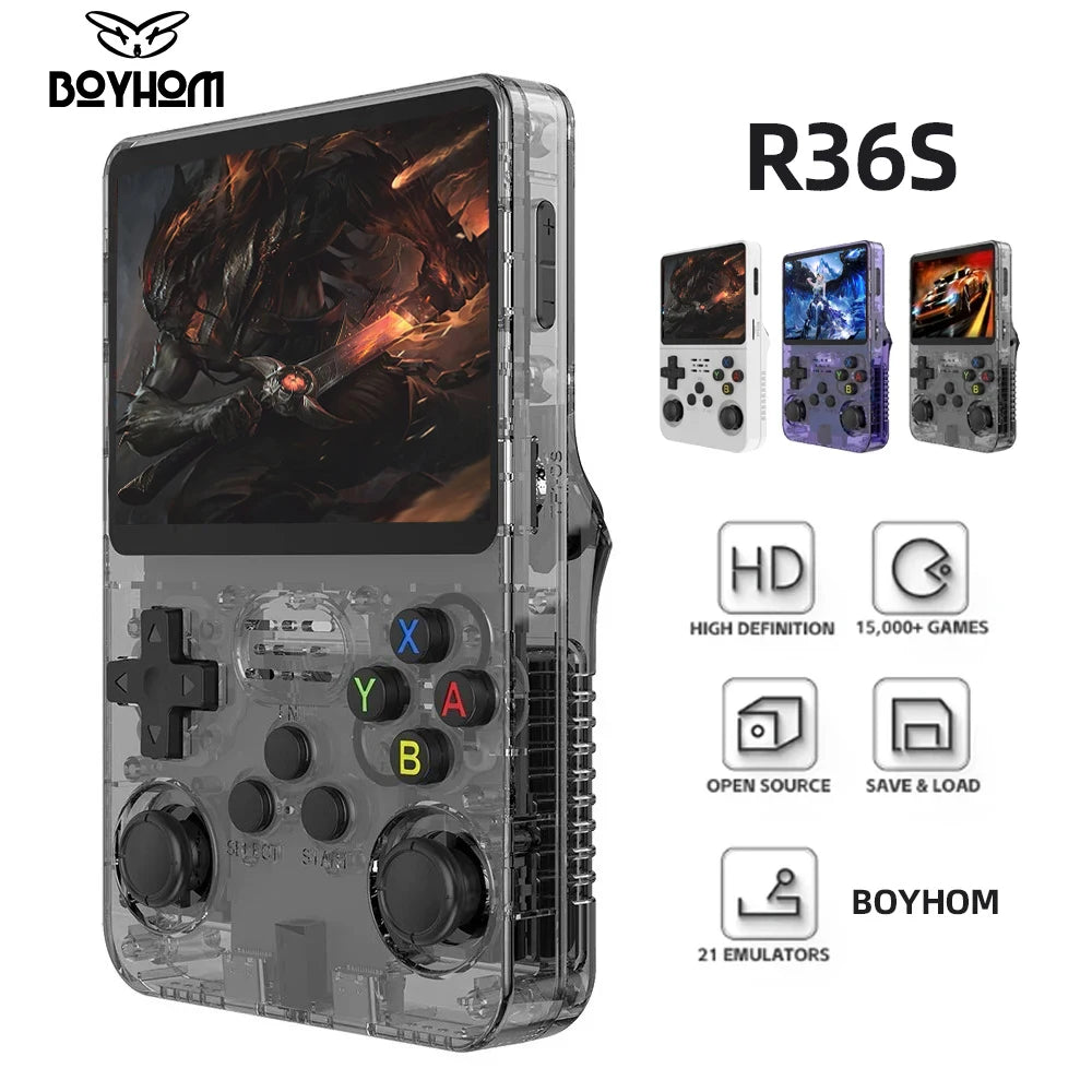 R36S 128GB Retro Handheld Game Console - 3.5" IPS Screen, 128GB Games