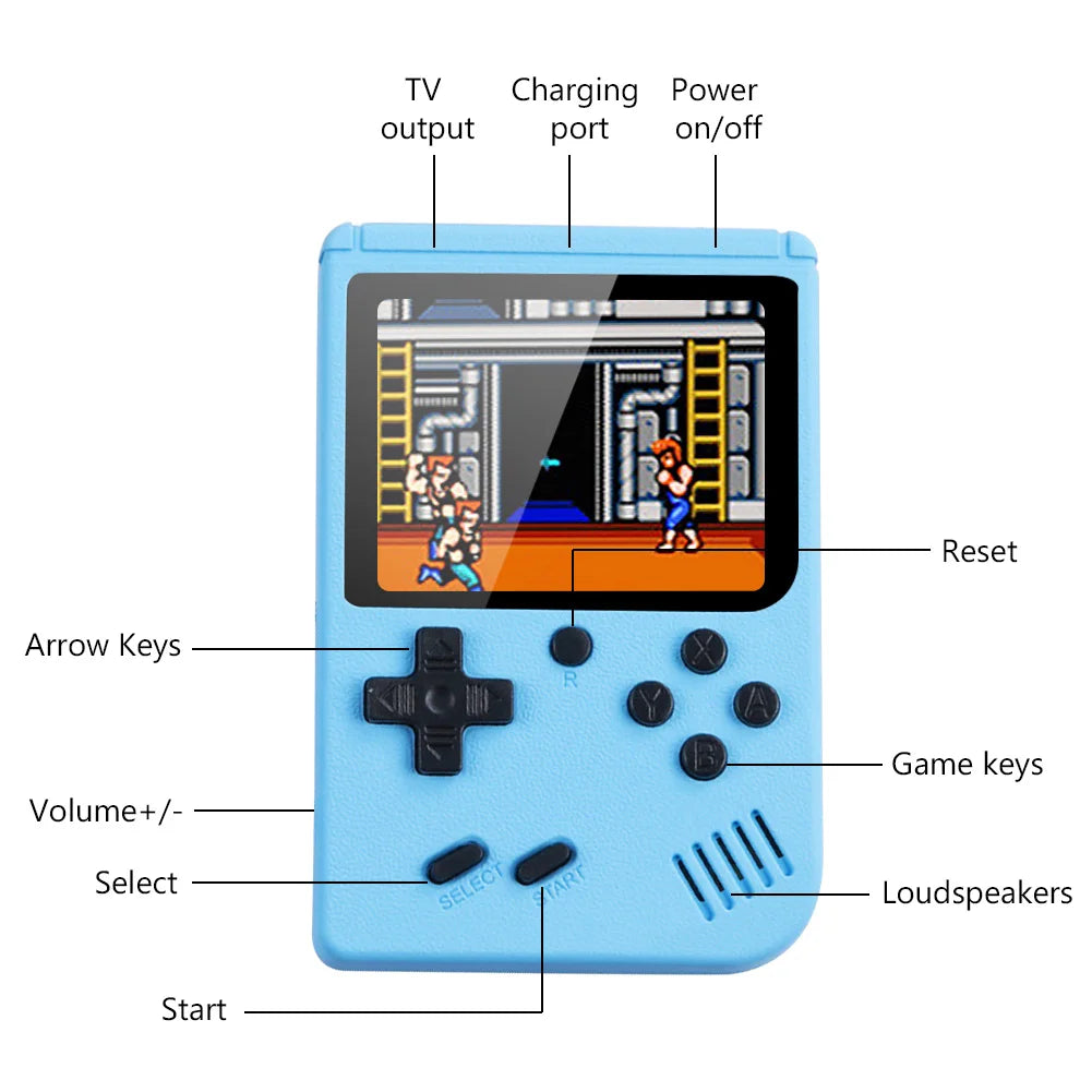 500-in-1 Portable Handheld Game Console for Kids - Mini Electronic Video Game Toy