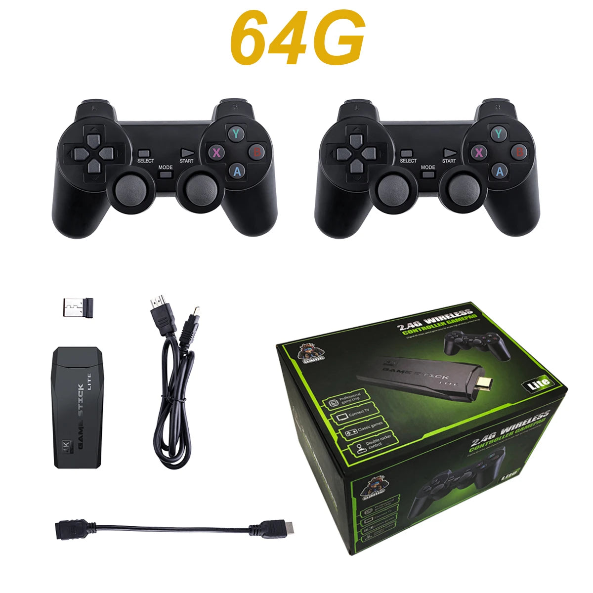 4K Retro Wireless Game Console - 20,000 Games, 64GB, Multi-Platform Support