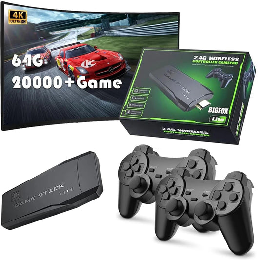 4K Retro Wireless Game Console - 20,000 Games, 64GB, Multi-Platform Support